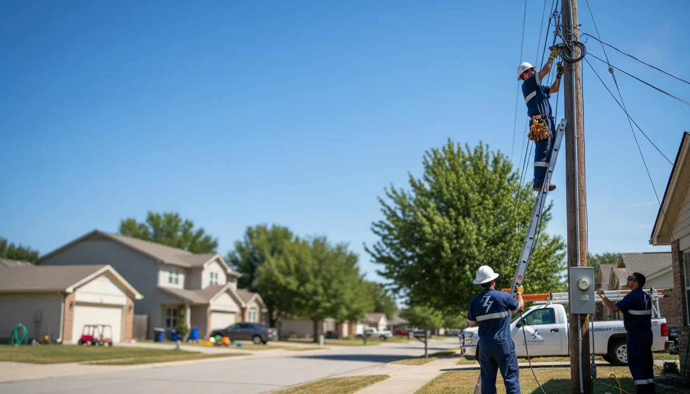 Residential electrician providing installation services in Rex, GA